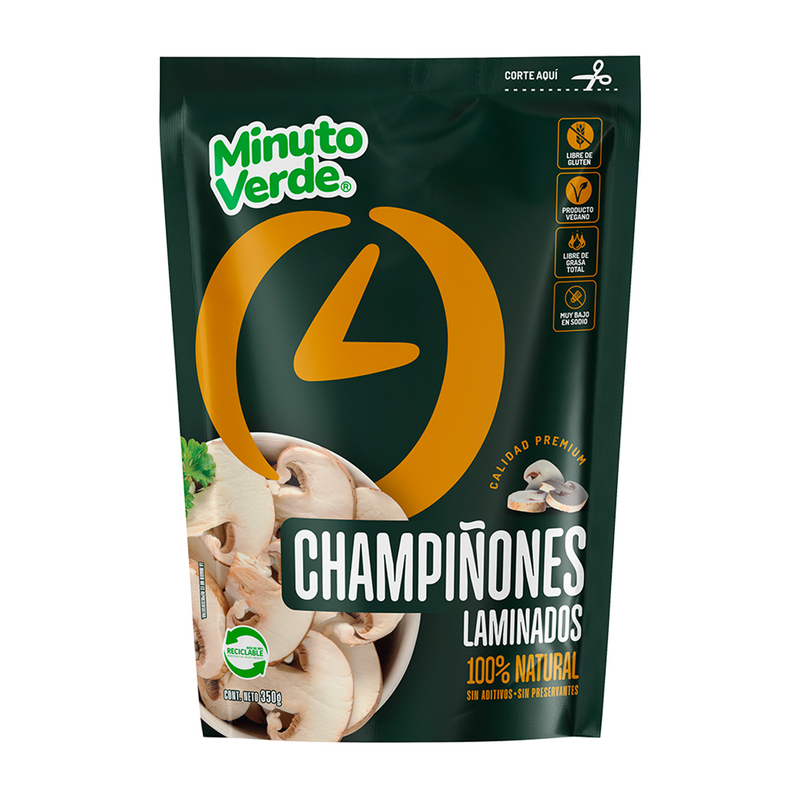 Champiñones laminados minuto verde