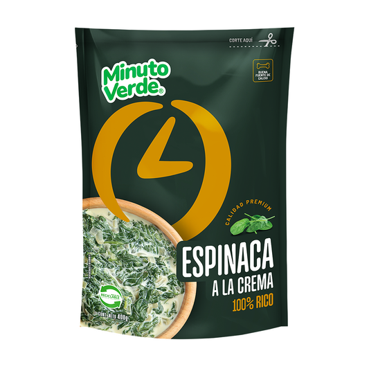 Espinaca a la crema minuto verde