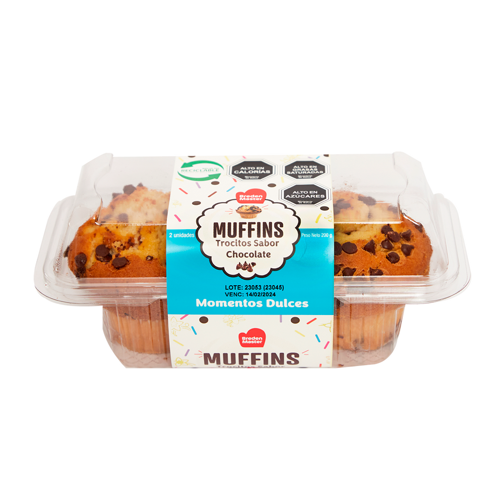 Muffin Chip Chocolate Breden master congelado 200 gr | Frozt
