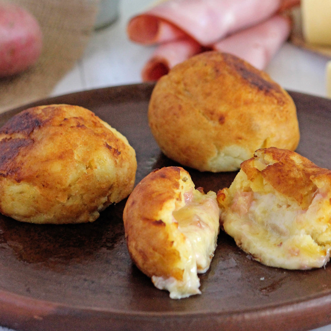 Papas rellenas con Jamón Queso