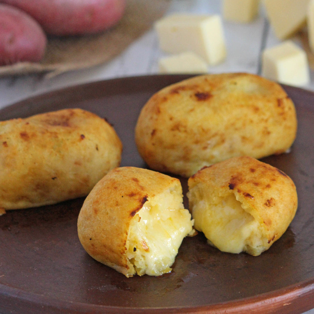 Papas rellenas con queso